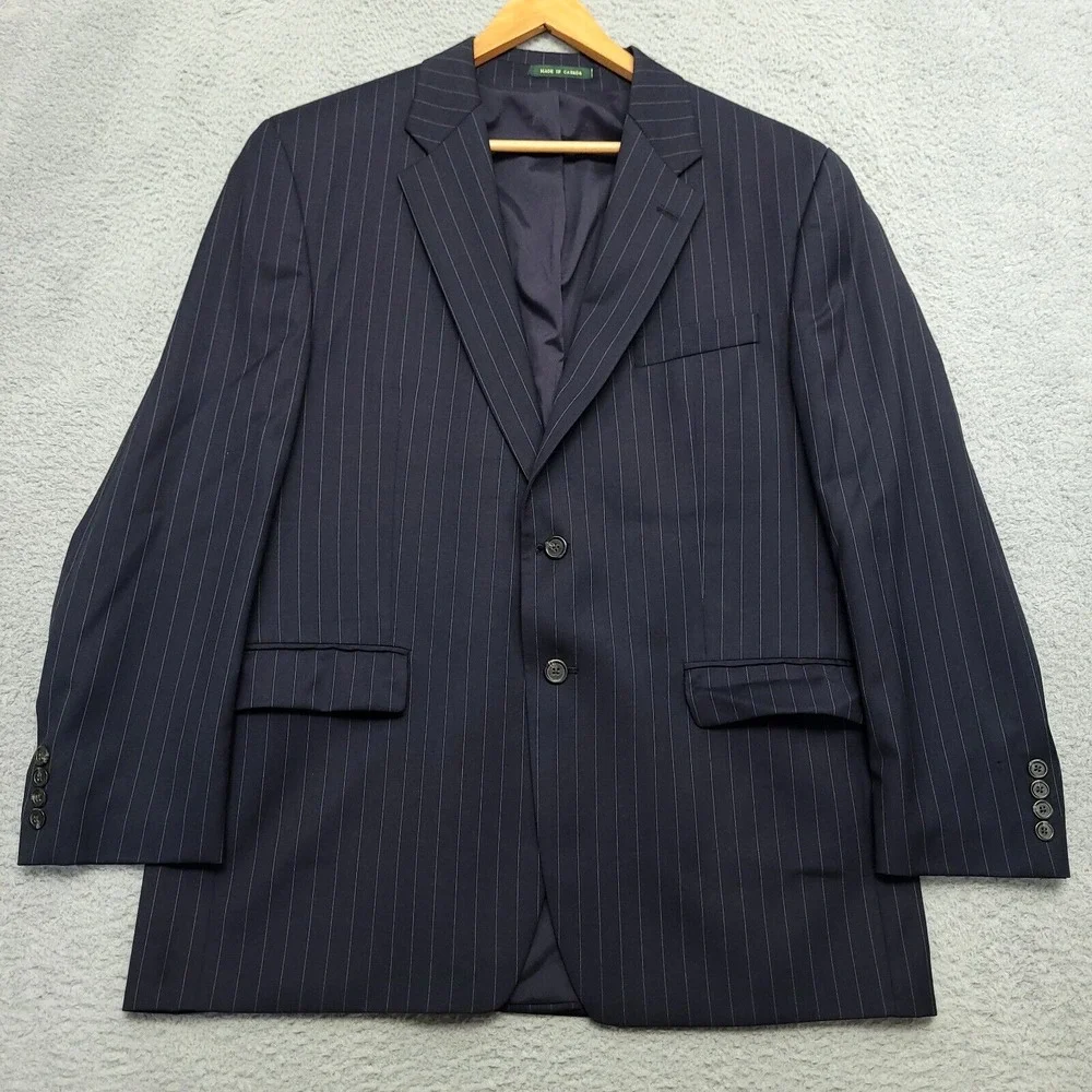 Lauren Ralph Lauren L517397F Pinstripe Blazer‎ Men 44R Navy EUC